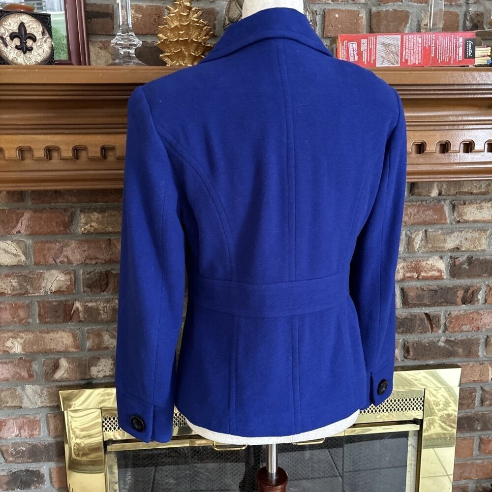 East 5th Ave Blue Lined Wool Blend Jacket Size Small Pea coat - Picture 4 of 8